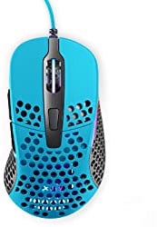 Xtrfy M4 RGB, Mouse da Gioco Con Filo Ultraleggero, Design Ergonomico per Destrimani, Sensore Pixart 3389 all'Avanguardia, Illuminazione RGB regolabile, Miami Blue Edition