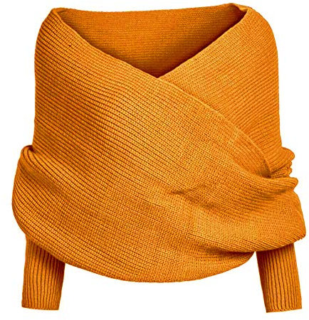 Asudaro Elegante Winter Warm Gestrickt Schals Umhang Einfarbig Wrap Schal Shawl Cape Strickschals Cape Schal Stola mit Ärmel für Frauen und Männer