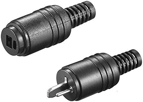 electrosmart Pair of 2 Pin Din Male & Female HiFi Loud Speaker Cable Plugs with Screw Connections