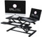 Opal Living Medium 32 Black Standing Desk Converter with Keyboard Raiser - Portable Adjustable Desk Riser - Stand Up Desk Converter