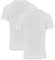 DANISH ENDURANCE Camisetas de Algodón Orgánico para Hombre, Cuello Redondo o Cuello en V, Manga Corta, 2-Pack, Cuello en Pico - Blanco, XXL