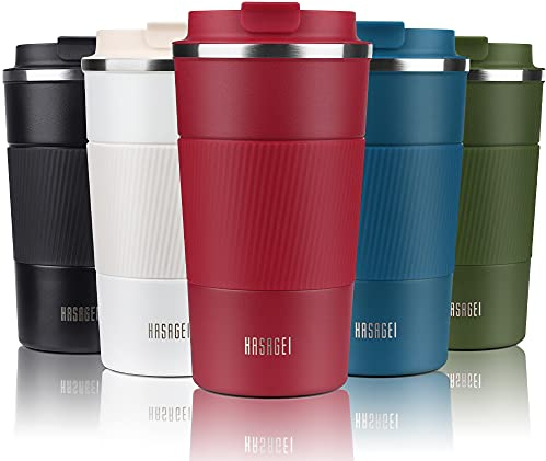 HASAGEI Travel Mug, Insulated Coffee Cup with Leakproof Lid - Vacuum Insulation Stainless Steel for Hot and Cold Water Coffee and Tea Red, 510ml
