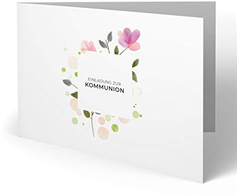 (100 x) Kommunion Einladungskarten Kommunionskarten Einladungen Karten - Blumen