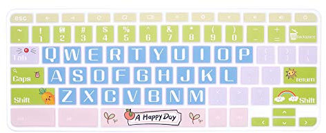 WYGCH Silicone Keyboard Cover for Acer Chromebook Spin 11 311 CP311 511 512/Chromebook 11 CB3-131 CB3-132 CP311 C738T CB5-132T/Chromebook Spin 713 CP713 R13 CB5-312T/Chromebook 14 15.6 Happy Day