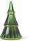 Holmegaard Weihnachtsbaum Mittel aus mundegeblasenem bemaltem Glas, Farbe: Grün, Gold, Größe: Höhe: 9 cm, Durchmesser 7 cm, 4800416