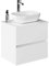 Baikal Mueble de Baño Onyx, 2 cajones, suspendido en Pared, con Lavabo cerámico. Mueble Montado, Melamina 16,Mueble F46 + Top + Lavabo 60 cm Blanco