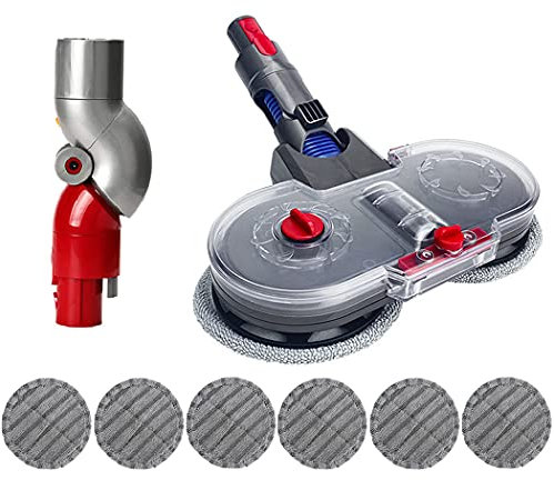 Electric Dry Wet Mopping Head for Dyson V7 V8 V10 V11 V15 Vacuum Cleaner, Include Water Tank, 6 Mop Cloth, Low Reach Adaptor