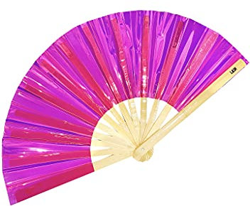 LASR Exclusive XXXtreme Pink Iridescent Fan - Rave EDM Punk Alternative