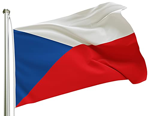 Cosymate Tschechische Flagge, Tschechien, Flagge Eská Vlajka, die Tschechische Republik, 90 x 150 cm, mit Messingösen, lebendige Farbe, UV-beständig, doppelt genäht, CZ-Flagge