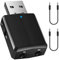 iJiZuo Adaptateur 5.0, Adaptateur 3-en-1 Bluetooth Émetteur-Récepteur USB sans Fil avec 2X Câble Audio 3.5 mm pour TV/PC/Autoradio/Casque/Ordinateur Tablette, 10M de Distance