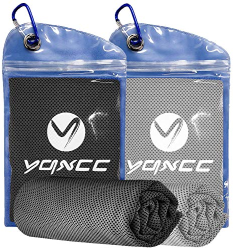 YQXCC Kühlendes Handtuch 2 Stück 120 x 30 cm, Eishandtuch, Mikrofaser-Handtuch für sofortige Kühlung, kühles kaltes Handtuch für Yoga, Strand, Golf, Reisen, Fitnessstudio, Sport, Schwimmen