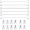 BANJILI-6 Tringles à Rideau en Métalliques Extensibles et Réglables - Sans Perçage, pour Fenêtres et Armoires - Barres de Tension avec Crochets Adhésifs Puissants (Blanc)(6 PCS-60-110cm)