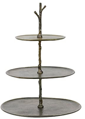 Light & Living Etagere Tresa - Antik Bronze - 3 Schichten - Rund - Metall - Servierständer - Servierplatte - Tortenständer/Cupcake Ständer - Servier-Tablett