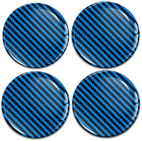 Biomar Labs 4 x 60mm 3D Silikon Aufkleber für Nabendeckel Nabenkappen Nabenabdeckun Blau A 10560