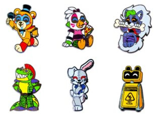 Youtooz Five Nights At Freddy's Security Breach Pin Set, Offiziell lizenzierte FNAF Security Breach Pins, Sammlerbox enthält 6 Pins von Youtooz Five Nights At Freddy's Collection, Metall, kein
