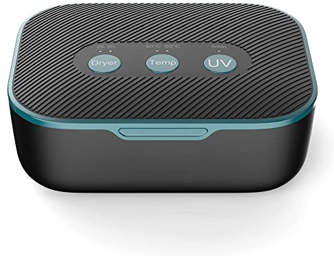 Séchoir automatique multifonctionnel pour appareils auditifs Ultra Violet C(UVC) avec 2 Températures et 2 Modes de Travail Accessoire de Soins des Prothèses auditives