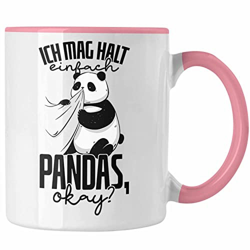 Trendation - Lustige Panda Tasse Panda-Motiv Geschenk Tierliebhaber Geschenkidee Panda Fans (Rosa)