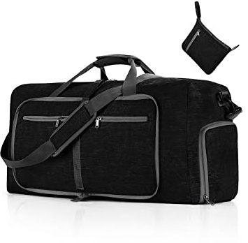 CORIOS Sac de Voyage Hommes/Femmes 115L Pliable Sac de Sport Gym Grande Sac Weekend à Bandoulière avec Compartiment à Chaussures Léger Sac d'Hôpital Oxford Sac de Fitness pour Travail Sport Noir