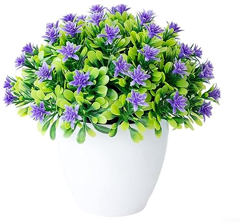 PETSTIBLE Künstliche Grünpflanzen für Zimmerpflanzen, Blumentöpfe für Zimmerpflanzen, künstliche Topfpflanze, Simulationsblumentopf, Violett