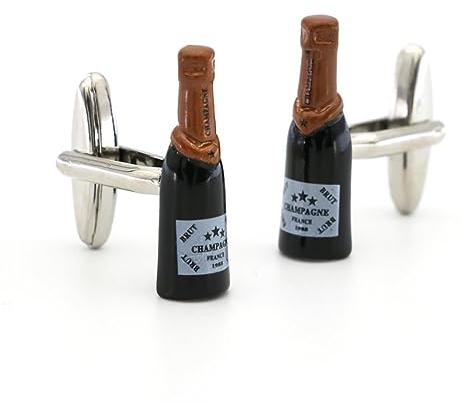 Herren Champagner Manschettenknöpfe Qualität Messing Material Schwarze Farbe Mode Wein Flasche Manschettenknöpfe