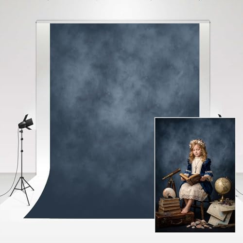 Kate Portrait Backdrops Blau Studio Fotografie Hintergründe 3x3m/10x10ft Künstlerische Fotografie Hintergründe Magazin Werbung Shooting Photo Booth YouTube Video Background Baby Fotocall Shooting