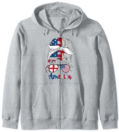 Demi-drapeau américain moitié anglais fille USA Angleterre drapeau femme Sweat à Capuche