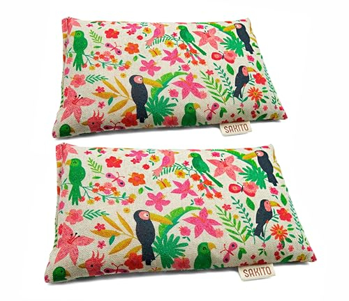 2 (pcs) Bouillotte Micro-onde (25x15 cm) - Coussin Chauffant Micro onde - Bouillotte Noyau de Cerise - Bouillotte Grain de Lin - Bouillotte Seche - Blé et Lavande