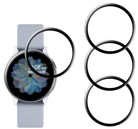 YIFNTANG [4 Pièces Protection D'écran pour Samsung Galaxy Watch Active 2 (40mm),Anti Rayures,HD Clair,3D Incurvé Couverture Complète,Compatible avec Samsung Galaxy Watch Active 2 (40mm)