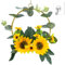 Couronne de Porte 30cm Tournesol Feuille Artificielle Couronne Suspendue Murale en Métal avec Crochet Décoration pour Porte d'entrée Murale Maison