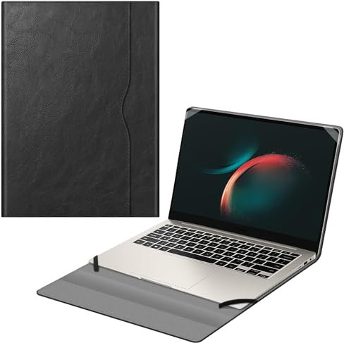 FINTIE Custodia Compatibile con 14 Pollici Samsung Galaxy Book 3 Pro - Portfolio Business Cover con Tasca, Nero