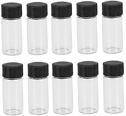 Beaupretty 20st Glasgefäße Mit Deckel Flüssigkeitsspender Flüssigkeitsbehälter Glasflaschen Mit Deckel Shampoo in Reisegröße Reise-squeeze-flasche Mini Probenbehälter Einmachglas Reisen Klein