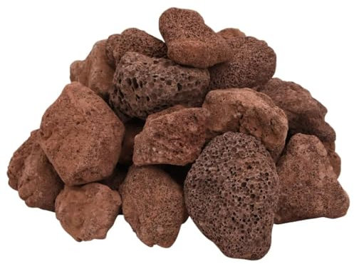 vidaXL Lavagranulat, Lavastein Biologische Filter, Multifunktional Lavamulch für Aquarium Landschaftsbau, Vulkangestein Garten Deko Steine, Rot 25 kg 5-8mm