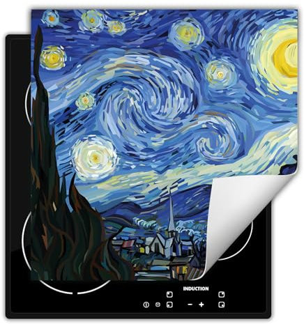 DarHaus Piastra di copertura per fornelli 50x52 cm Copri piano cottura vinile - blu - immagine