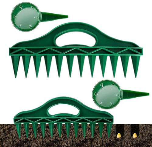 Set di 4 dispenser per semi, 12 fori, spargitore manuale per semi, piccolo strumento per la semina, accessori da giardino, strumenti per piantare fiori e verdure