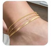 Kenivira Bracelets de cheville en or pour femmes, bracelet de cheville étanche en or 18 carats pour femmes réglables, bracelets de cheville de plage pour les femmes