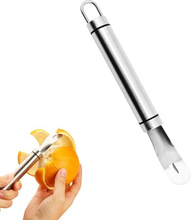 Fanlory Stainless Steel Orange Peeler，Grapefruit Peeler，Easy to Peel, Long Handle Orange Citrus Peeler Tool, Triangular-Blade & Zigzag-Shovel Orange Peeler Gadgetr (1PCS)