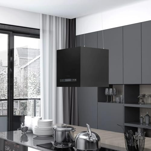 Mengtu Campana extractora de cocina de isla suspendida LCD sensor 37 cm de acero muebles para interior/exterior