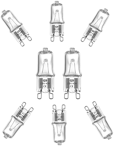 BXXKXMC Ampoule halogène G9 40W 230V Ampoules de remplacement à base à 2 broches, intensité variable, blanc chaud [Classe énergétique G]