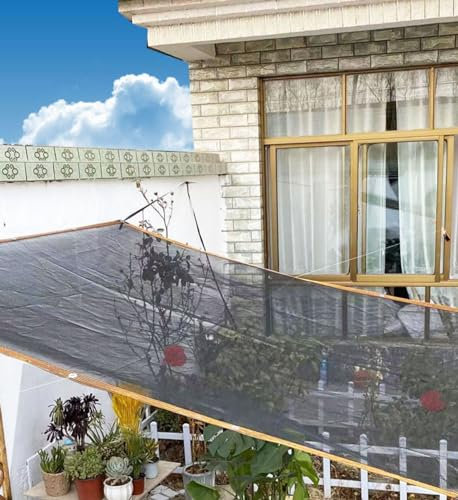 SGSKEIEY Filet D'Ombrage, Filet Protection Solaire 95% UV Tissu D'Ombrage, pour La Couverture Jardin Pergola La Couverture Végétale/Pergola/Patio Lawn/Carport (4x4m,Shading 95%)