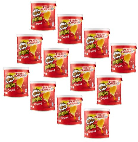 Pringles® | Salziger Snack | Gesalzene Kartoffelchips - 12 x 40 Gr