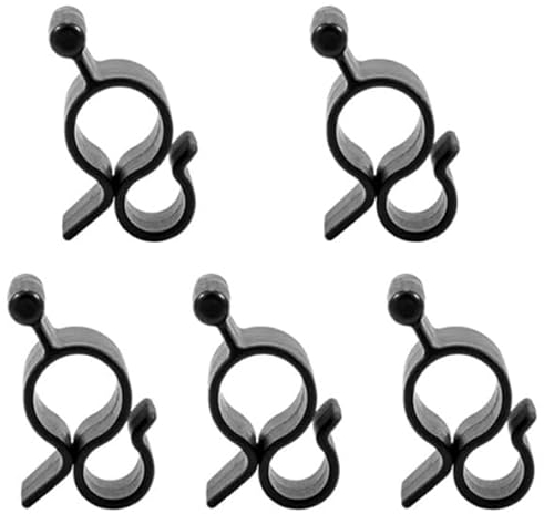 Juego de 5 clips negros para toldos, luces de cuerda para cámper o remolque, toldos, pantallas, accesorios