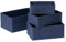 La Jolíe Muse Aufbewahrungskörbe Set 4 – Flechtkorb Papierbehälter zur Aufbewahrung, Makeup-Boxen für Schrank Bad Schlafzimmer Wohnzimmer Blau