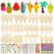 288Pcs Hawaiianischer Stil Holz Bastelset für Kinder, Eiscreme DIY Handwerk mit 36 Holzstücken, 202 Strasssteine, 36 Seile, 12 Farbstifte, 2 Aufkleber