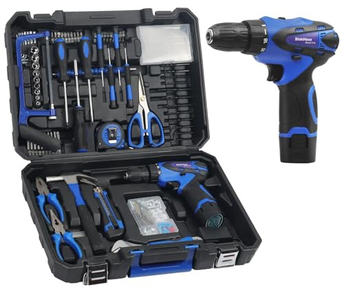 Tool Set- Tool kit with 12V Cordless Power Drill,261 Piece Tool Box with Drill,Home Tool Kits for Men Women,Hand Repair Tools Sets for Garden Office House Repair DIY