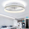 Cainjiazh Ceiling Fans with Lights Fandelier Modern Ceiling Fan Dimmable Low Profile Ceiling Fan Flush Mount Bladeless Chandelier Fan Ceiling Fan Lights for Bedroom Kitchen and Living Room(50cm White)