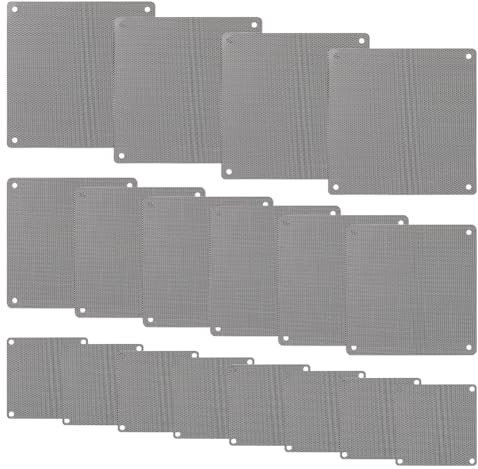 SUPERFINDINGS 18Pcs PC Fan Dust Screen Black Dustproof Case Cover Radiator PVC Fan Dust Screen Dust Cover 8cm 12cm 14cm Computer Fan Mesh Computer Fan Filter Grills Magnetic Dustproof Case Cover