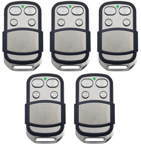 Jumoozi Télécommande de rechange pour porte de garage 4 boutons 433,92 MHz compatible avec Mhouse TX3 MT4 TX4 MT4V GTX4 MT4G 433,92 MHz (lot de 5)