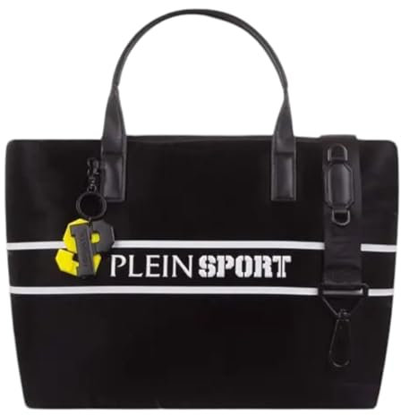Plein Sport Handtasche und schwarzer Schultergurt mit Logo, Schwarz , C