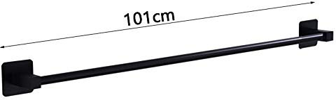 Porte-serviettes de salle de bain en acier inoxydable 304, finition noire, 100 cm, barre porte-serviettes unipolaire pour toilettes et salle de bain, design perforé