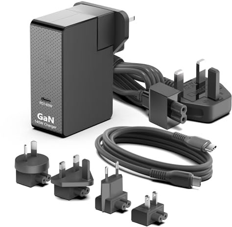 KFD 28V 5A 140W USB C Charger for Anker 737 Power Bank Powercore 24K, USB-C Docking Station Hub, MacBook 16,Lenovo, Asus ROG,Hp omen 14 transcend fb0008na Gaming Laptop PD3.1 GaN Power Supply Adapter